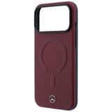 Mercedes Benz iPhone 17 Pro/iPhone 18 Pro Cover i læder, 3D MagSafe, bordeauxrød