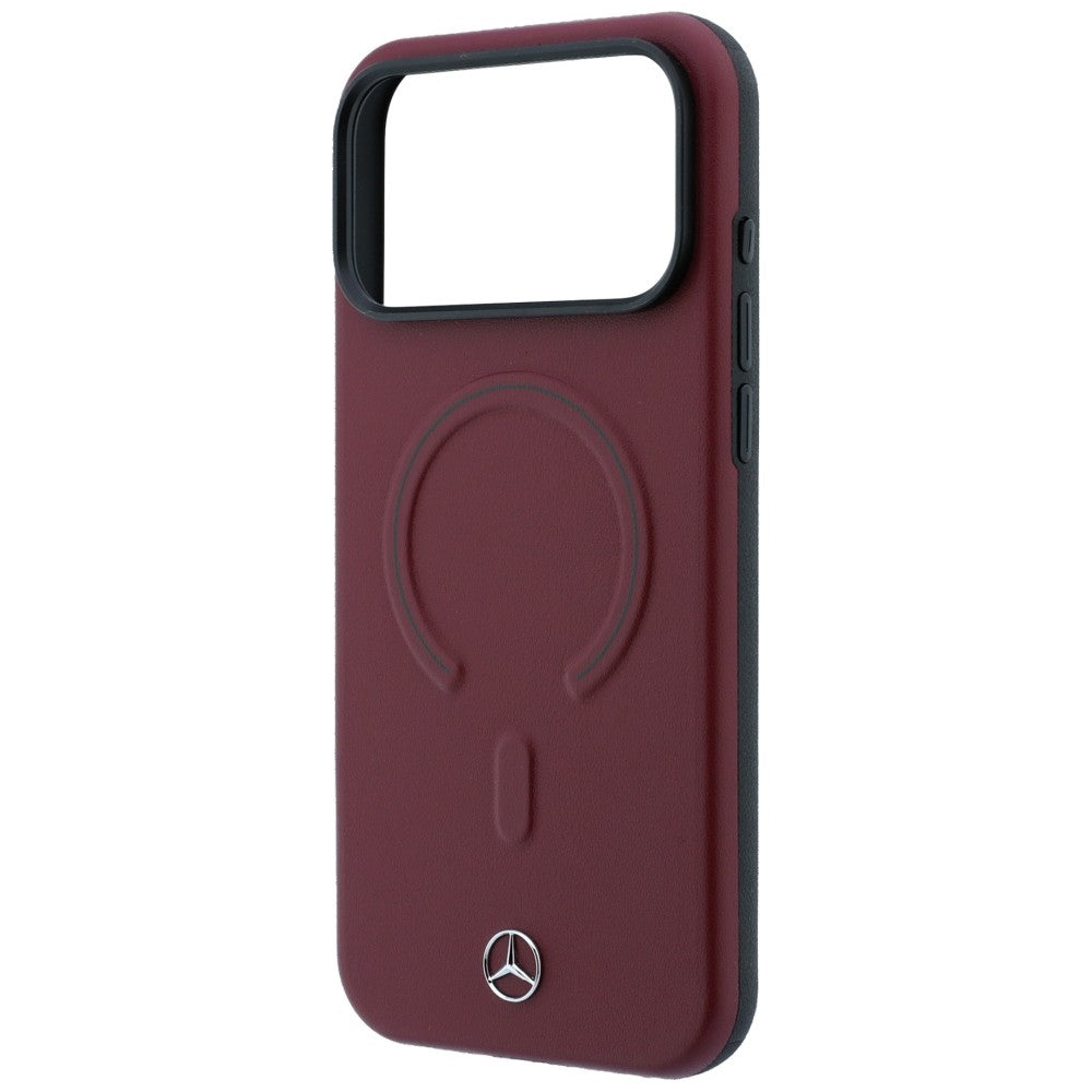 Mercedes Benz iPhone 17 Pro Max/iPhone 18 Pro Max Cover i læder med 3D MagSafe, bordeauxrød