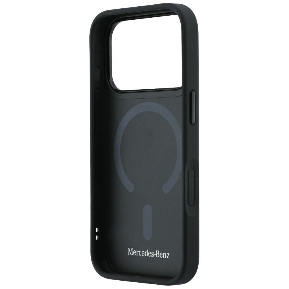 Mercedes Benz iPhone 17 Pro/iPhone 18 Pro Cover Leather Crossed Lines Sort