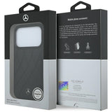 Mercedes Benz iPhone 17 Pro/iPhone 18 Pro Cover Leather Crossed Lines Sort