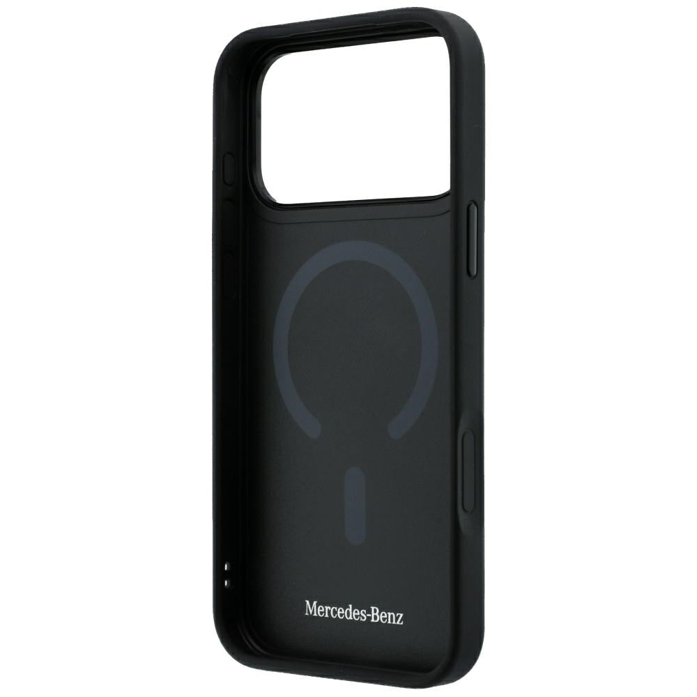 Mercedes Benz iPhone 17 Pro Max/iPhone 18 Pro Max Cover Leather Crossed Lines Sort