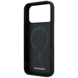 Mercedes Benz iPhone 17 Pro Max/iPhone 18 Pro Max Cover Leather Crossed Lines Sort