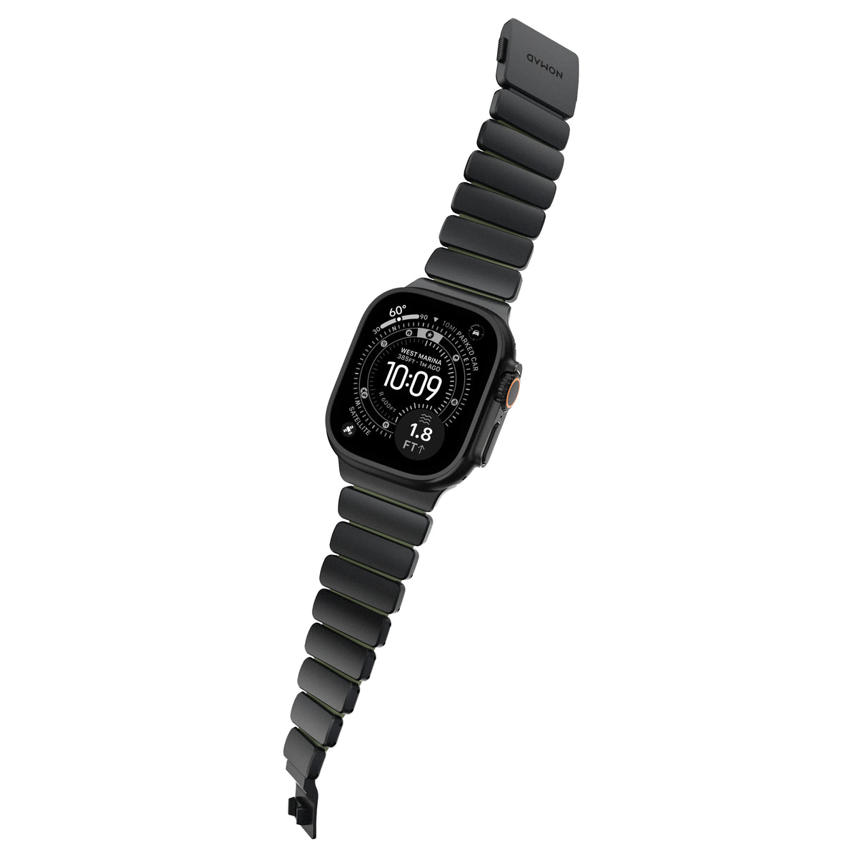 Nomad Apple Watch 45/46mm/Ultra 49mm Armbånd Stratos Band Sort Forest