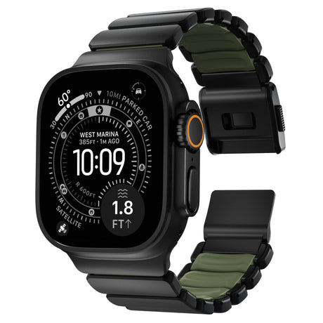 Nomad Apple Watch 45/46mm/Ultra 49mm Armbånd Stratos Band Sort Forest