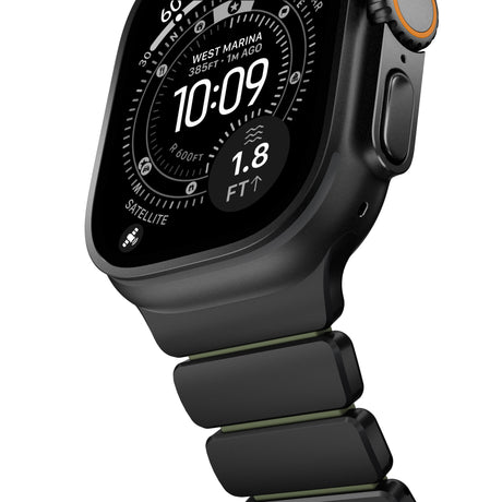 Nomad Apple Watch 45/46mm/Ultra 49mm Armbånd Stratos Band Sort Forest