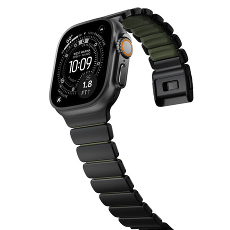 Nomad Apple Watch 45/46mm/Ultra 49mm Armbånd Stratos Band Sort Forest