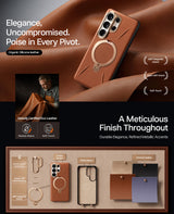 Torras Samsung Galaxy S26 Ultra Cover Ostand Q3 Vegskin Amber Brown