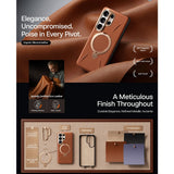 Torras Samsung Galaxy S26 Ultra Cover Ostand Q3 Vegskin Amber Brown