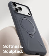 Torras iPhone 18 Pro Cover Ostand Q3 Silicone Sort
