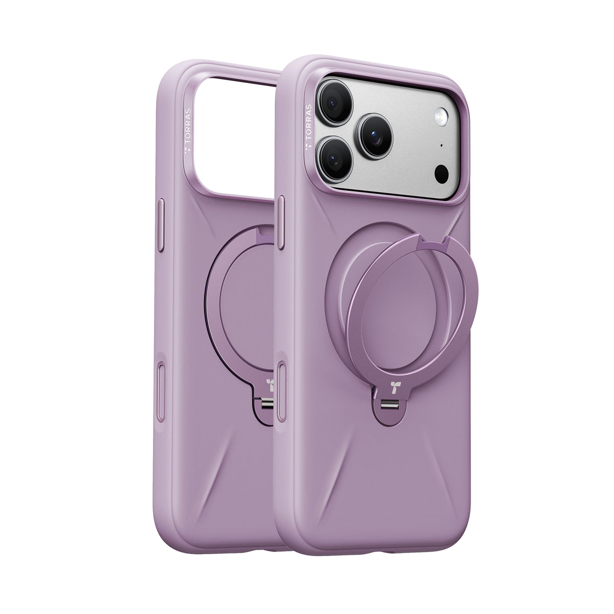 Torras iPhone 18 Pro Cover Ostand Q3 Silicone Lilla