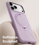 Torras iPhone 18 Pro Cover Ostand Q3 Silicone Lilla