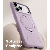 Torras iPhone 18 Pro Max Cover Ostand Q3 Silicone Lilla