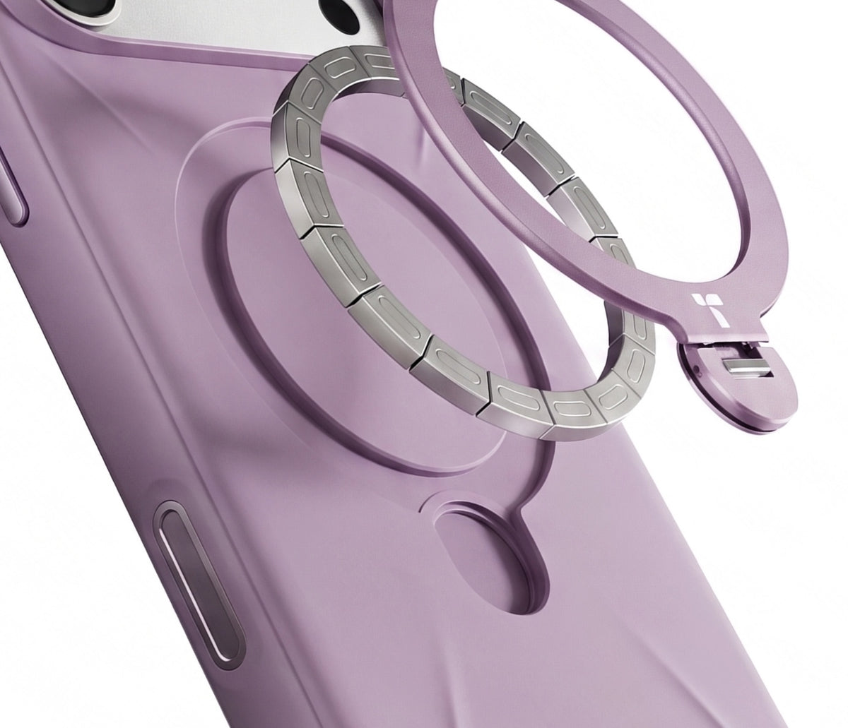 Torras iPhone 18 Pro Cover Ostand Q3 Silicone Lilla