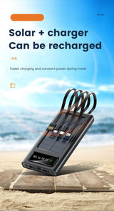 SiGN Powerbank med solceller & indbyggede kabler 20 000 mAh