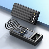 SiGN Powerbank med solceller & indbyggede kabler 20 000 mAh