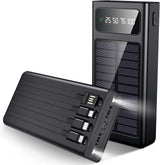 SiGN Powerbank med solceller & indbyggede kabler 20 000 mAh