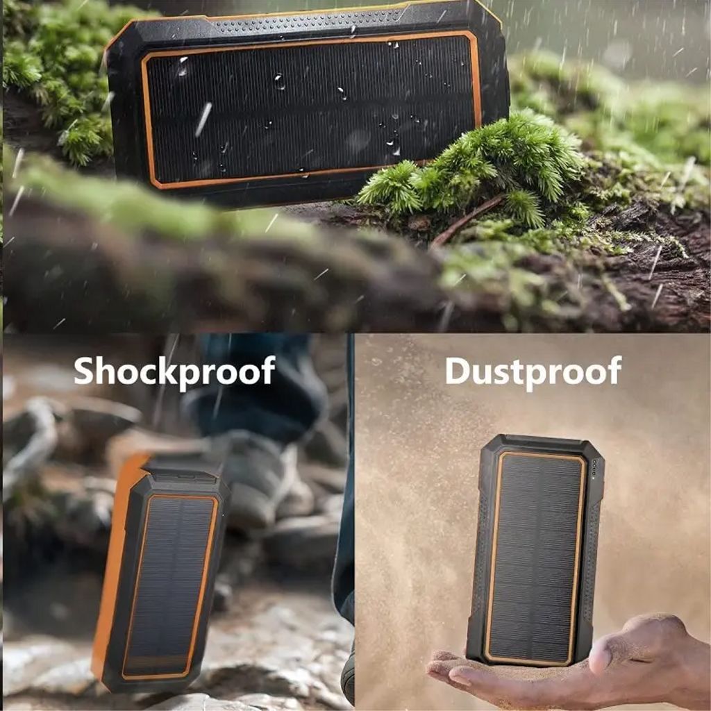 SiGN Powerbank med solceller & trådløs opladning 20 000 mAh