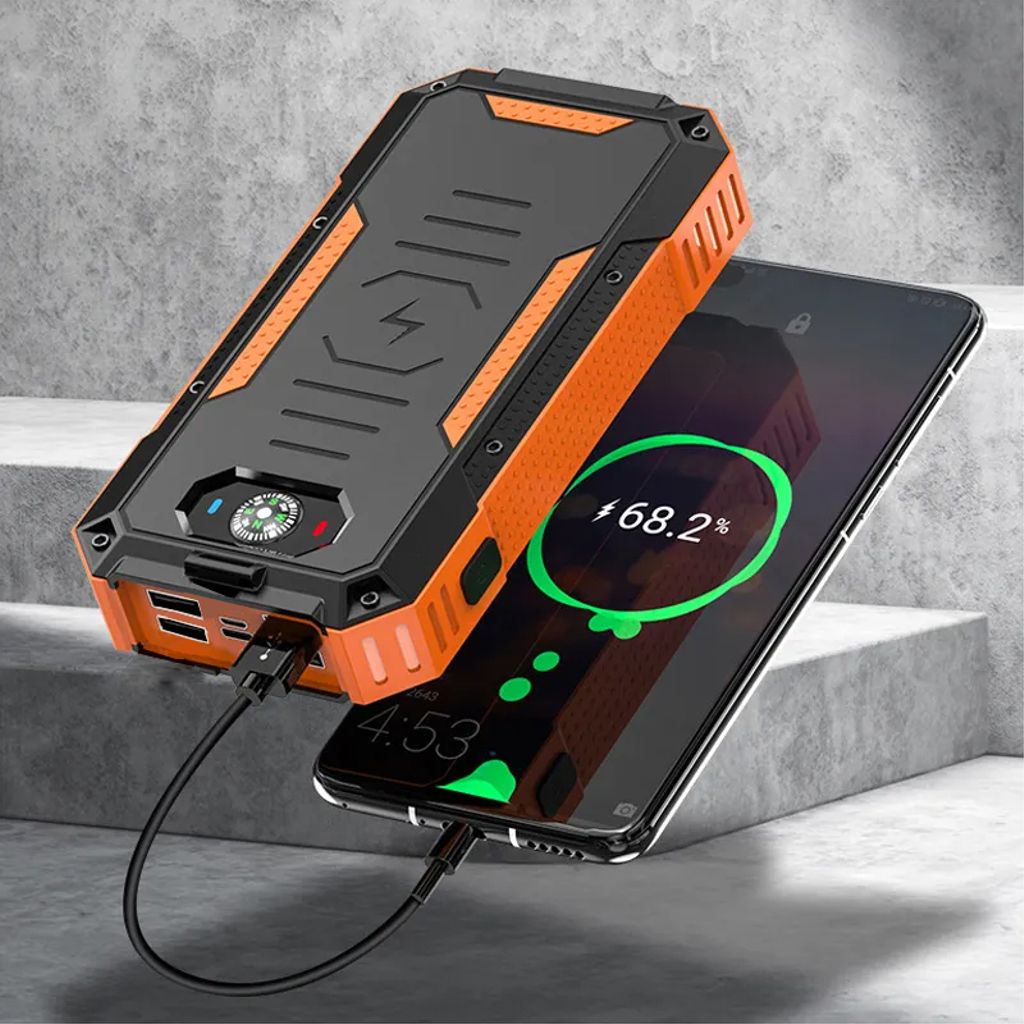 SiGN Powerbank med solceller & trådløs opladning 20 000 mAh