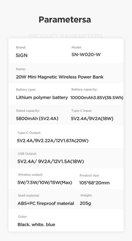 SiGN MagSafe-powerbank 10 000 mAh 20W Hvid