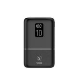 SiGN Mini Powerbank med Display 10 000mAh Sort