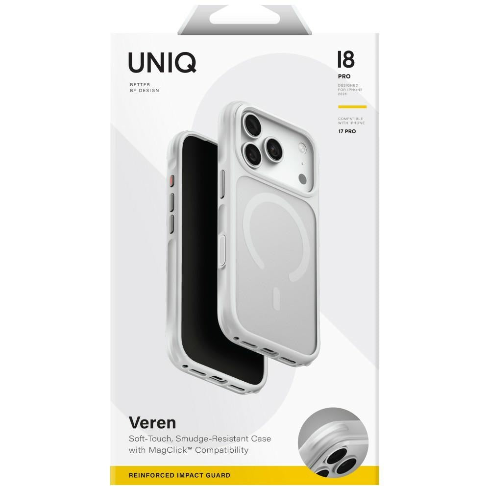 Uniq iPhone 17 Pro/iPhone 18 Pro Cover Veren MagClick Chalk Frost