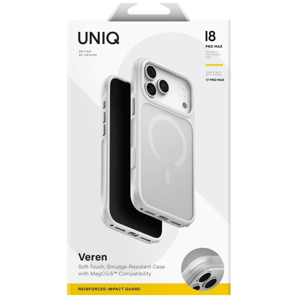Uniq iPhone 17 Pro Max/iPhone 18 Pro Max Cover Veren MagClick Chalk Frost