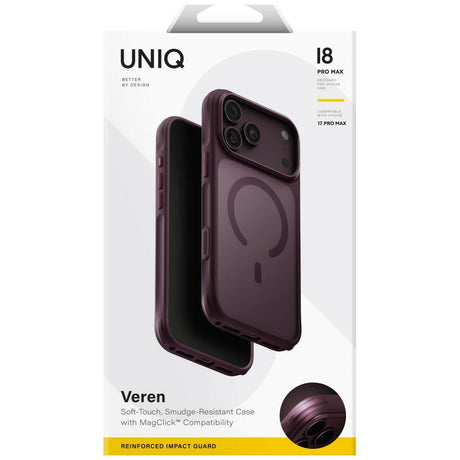 Uniq iPhone 17 Pro Max/iPhone 18 Pro Max Cover Veren MagClick Burgundy
