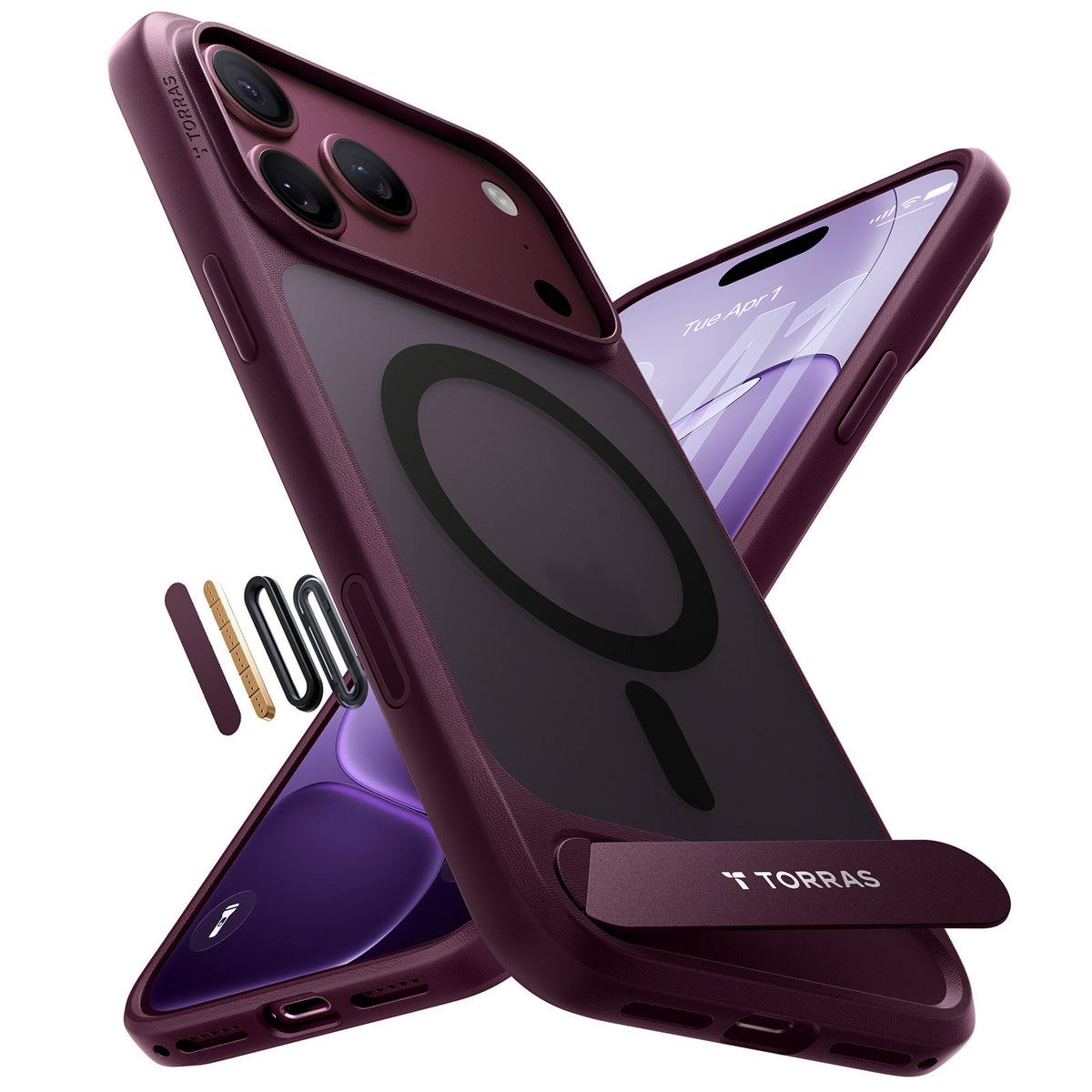 Torras iPhone 18 Pro Max Cover Ostand L1 Lilla