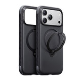 Torras iPhone 18 Pro Max Cover Ostand Q3 Rugged Jet Black