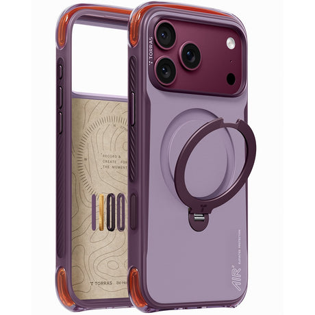 Torras iPhone 18 Pro Cover Ostand Q3 Air Pro Violet Summit