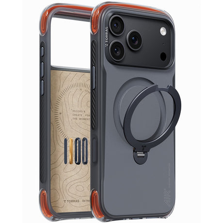 Torras iPhone 18 Pro Cover Ostand Q3 Air Pro Obsidian Core