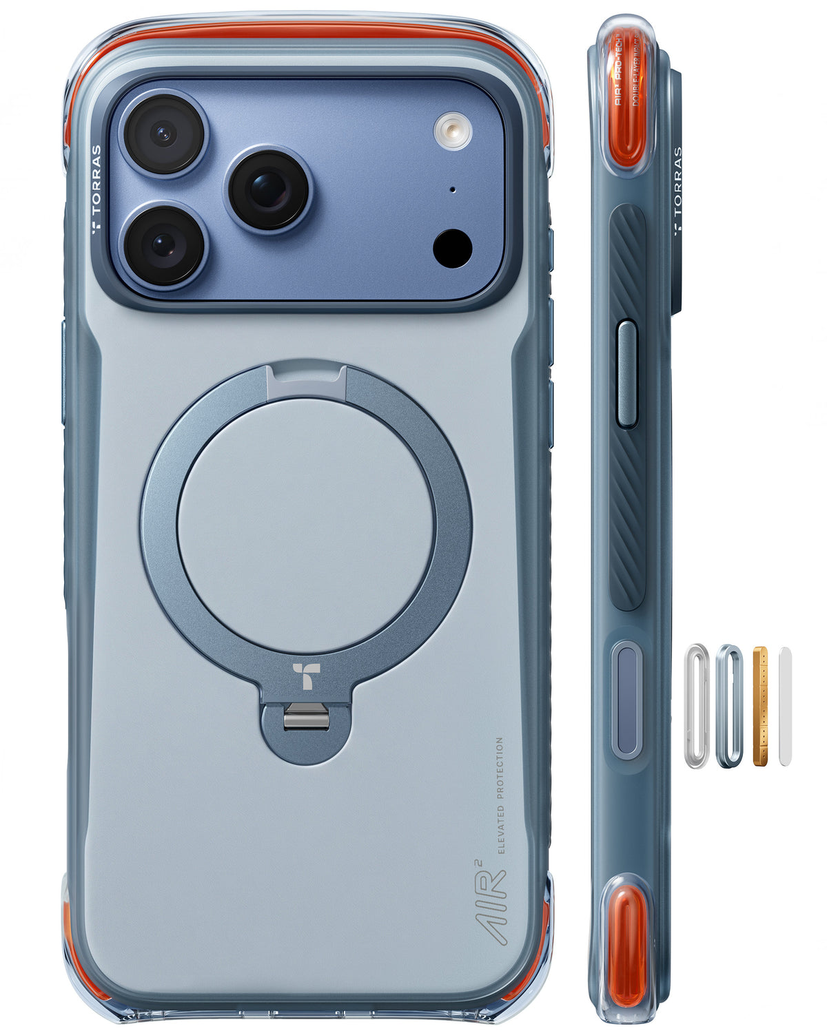 Torras iPhone 18 Pro Max Cover Ostand Q3 Air Pro Polar Slate