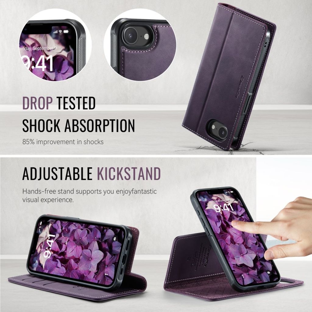 CaseMe iPhone 16e/iPhone 17e Etui C49 Series Lilla