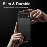 Google Pixel 11 Pro XL Cover Børstet Kolfibertekstur Sort