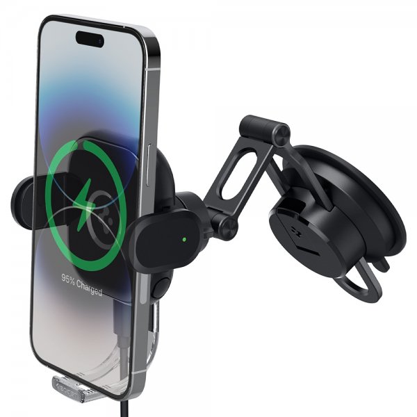 Spigen Bilholder OneTap Pro Dashboard Mount Oplader 15W Sort
