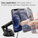 Spigen Bilholder OneTap Magnetic Car Mount Dashboard Trådløs Opladning Sort