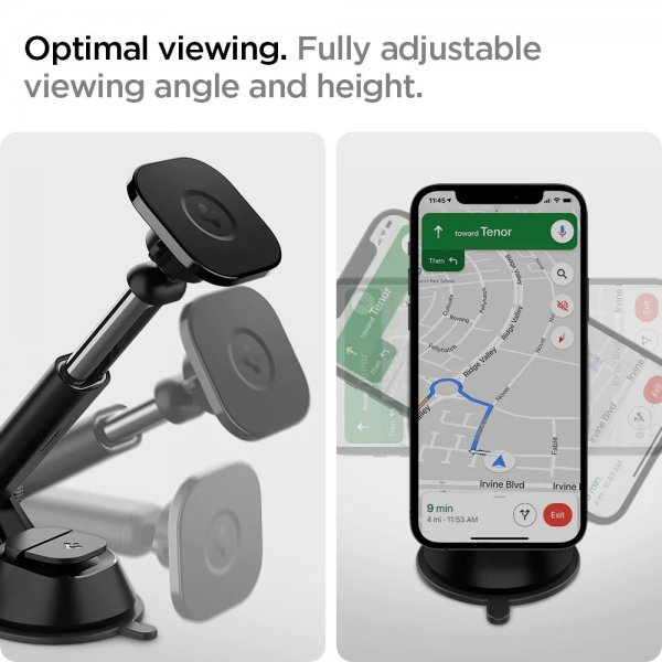 Spigen Bilholder OneTap Magnetic Car Mount Dashboard Trådløs Opladning Sort