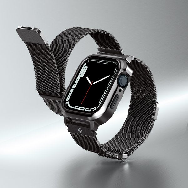Spigen Apple Watch 45mm Skal med Rem Metal Fit Pro Graphite