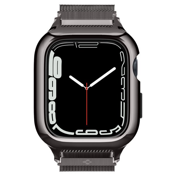 Spigen Apple Watch 45mm Skal med Rem Metal Fit Pro Graphite