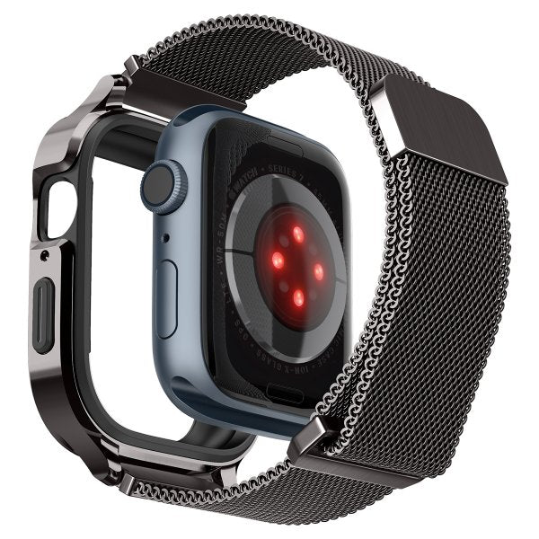 Spigen Apple Watch 45mm Skal med Rem Metal Fit Pro Graphite