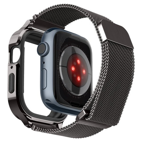 Spigen Apple Watch 45mm Skal med Rem Metal Fit Pro Graphite