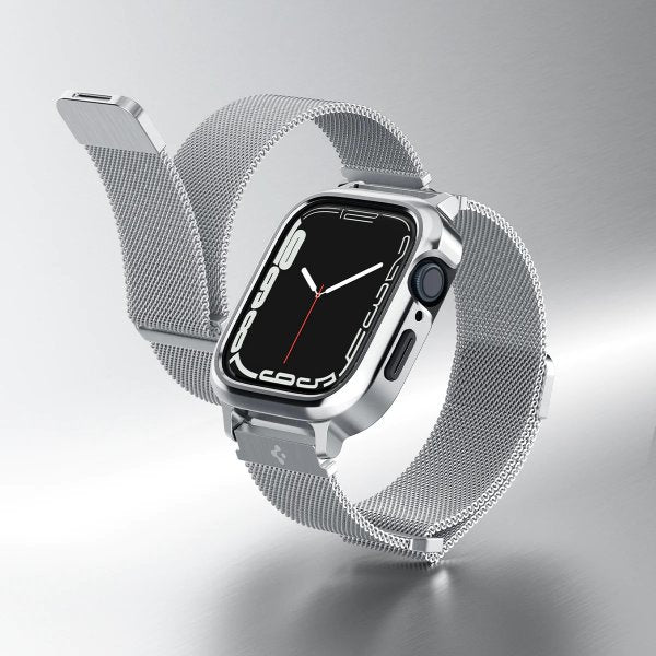 Spigen Apple Watch 40mm Skal med Armbånd Metal Fit Pro Sølv