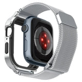 Spigen Apple Watch 40mm Skal med Armbånd Metal Fit Pro Sølv