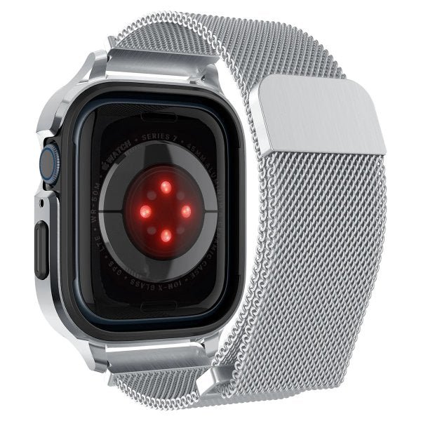 Spigen Apple Watch 40mm Skal med Armbånd Metal Fit Pro Sølv