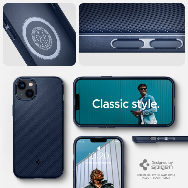 Spigen iPhone 14 Plus Cover Mag Armor MagFit Navy Blue