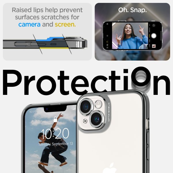 Spigen iPhone 14 Cover Optik Crystal Chrome Gray