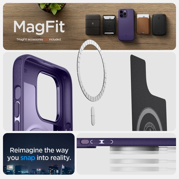 Spigen iPhone 14 Pro Max Cover Mag Armor MagFit Deep Purple