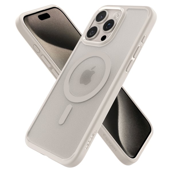 Spigen iPhone 15 Pro Max Cover Ultra Hybrid MagFit Frost Natural Titanium