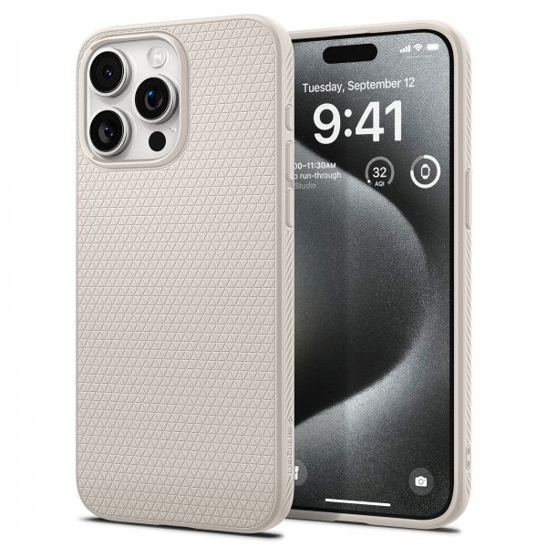 Spigen iPhone 15 Pro Max Cover Liquid Air Natural Titanium