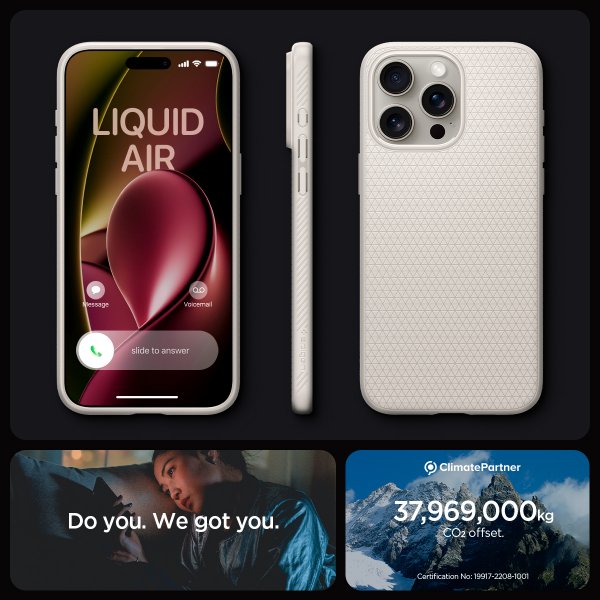 Spigen iPhone 15 Pro Max Cover Liquid Air Natural Titanium